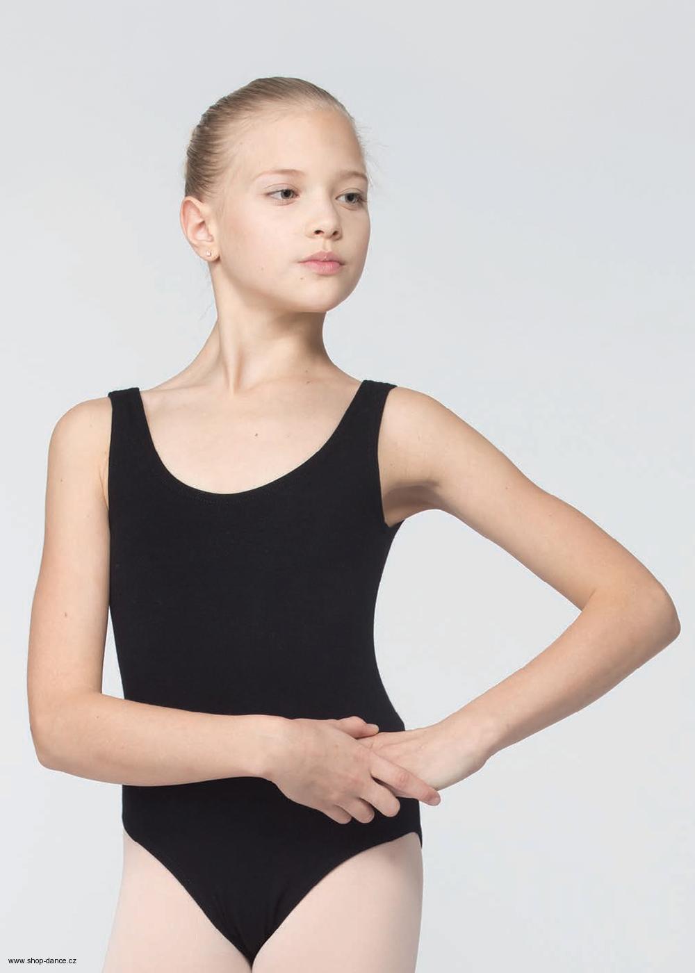 Dětský baletní dres Grishko na široká ramínka ve.8 bilá