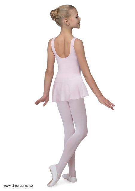 Dětský baletní dres na široká ramínka sukýnkou ze síťoviny 12-bílá